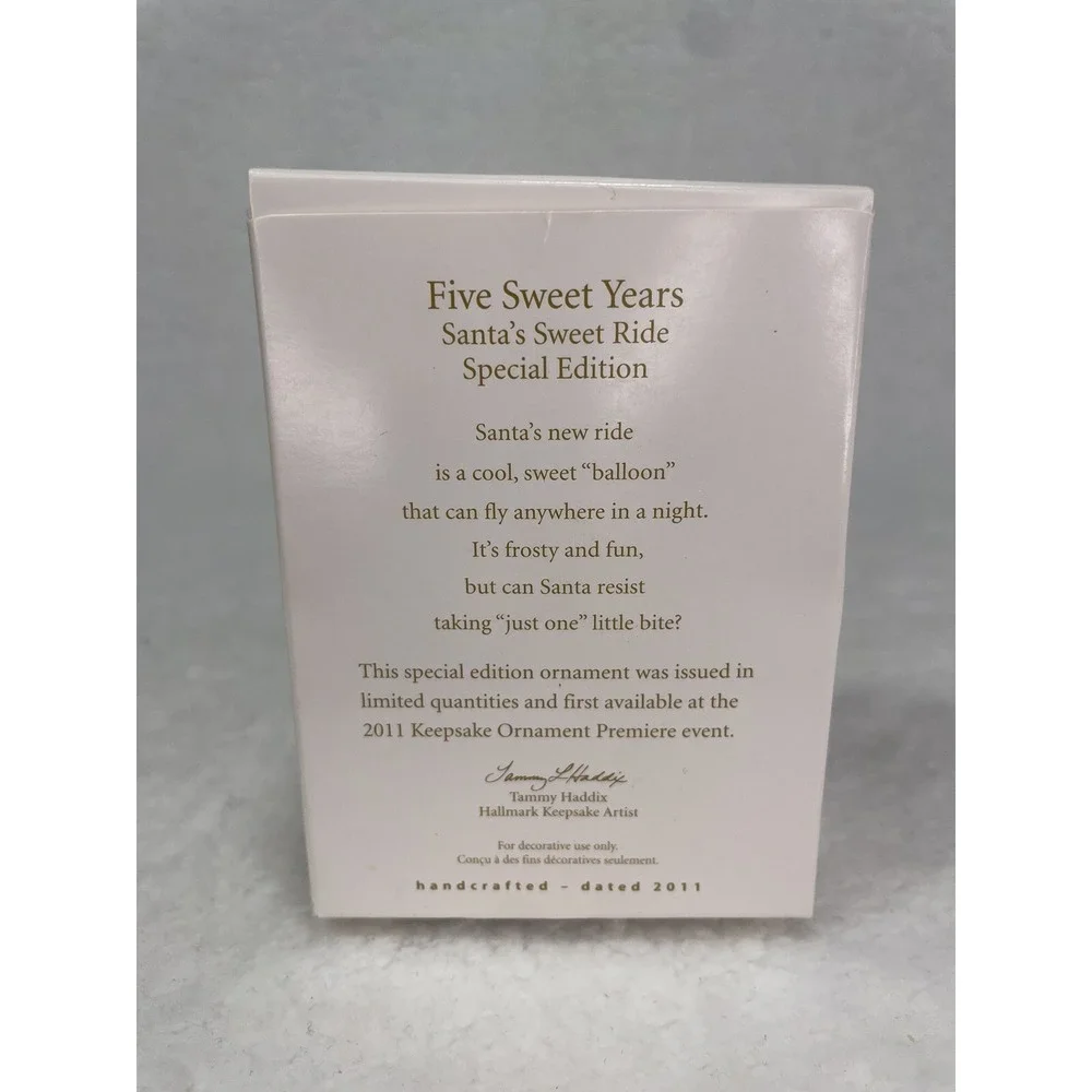 Hallmark Keepsake Five Sweet Years 2011 Santa's Sweet Ride Special Edition‎